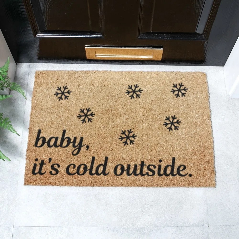 Изтривалка с коледен мотив от кокосови влакна 40x60 cm Baby It's Cold Outside – Artsy Doormats