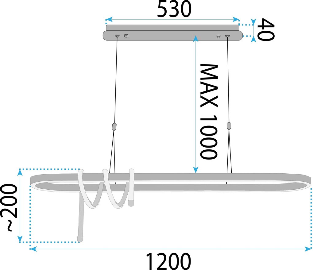 Лампа LED LHJ040-CP 120 cm BLACK