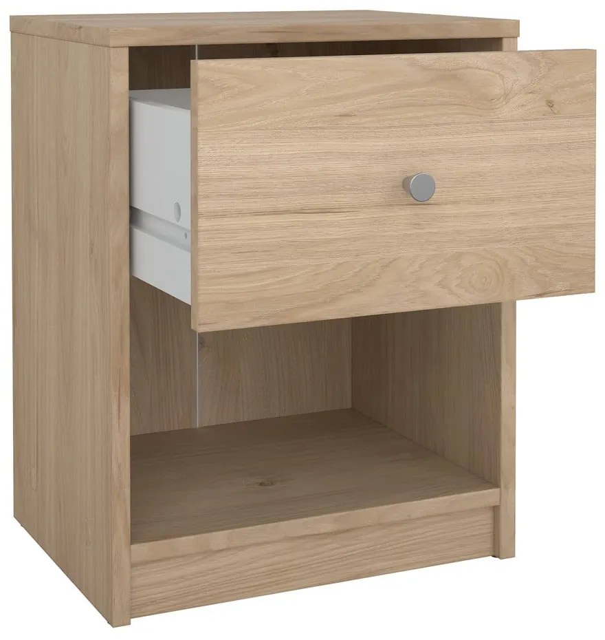 Нощно шкафче в дъбов декор с рафтове May - Tvilum