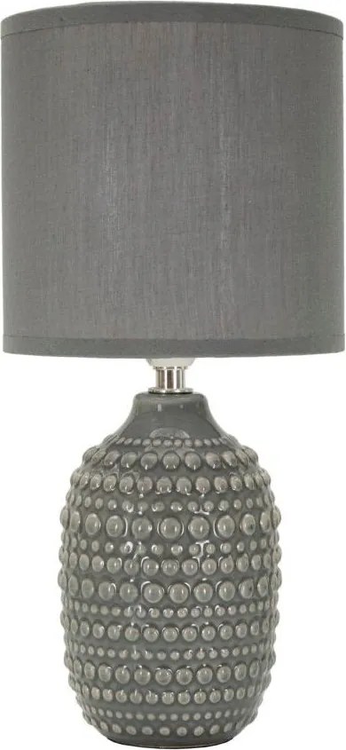 Сива керамична настолна лампа с текстилен абажур (височина 30,5 cm) Points – Mauro Ferretti