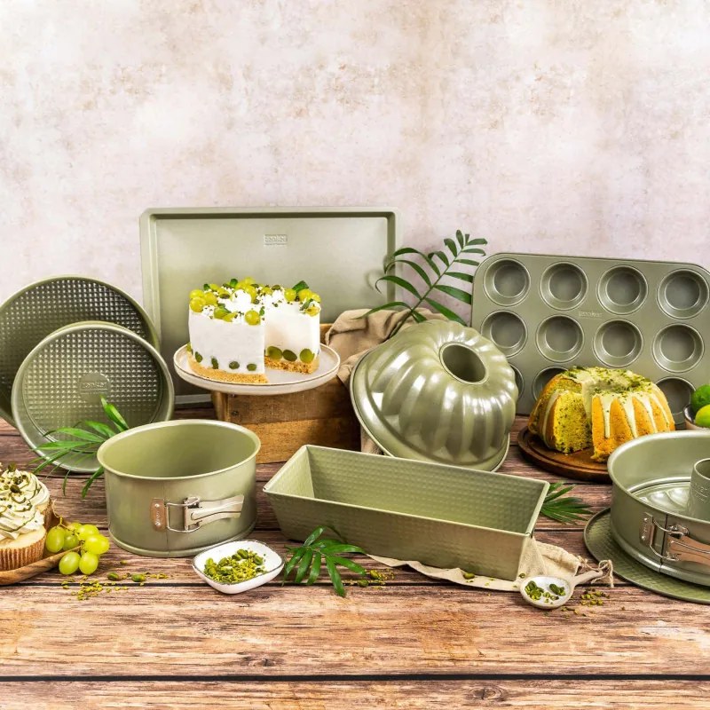 Форма за печене с падащо дъно Zenker 7452, Кръгла, 26x7.5 см, ILAG Maximizing Green покритие, До 180C, Зелен