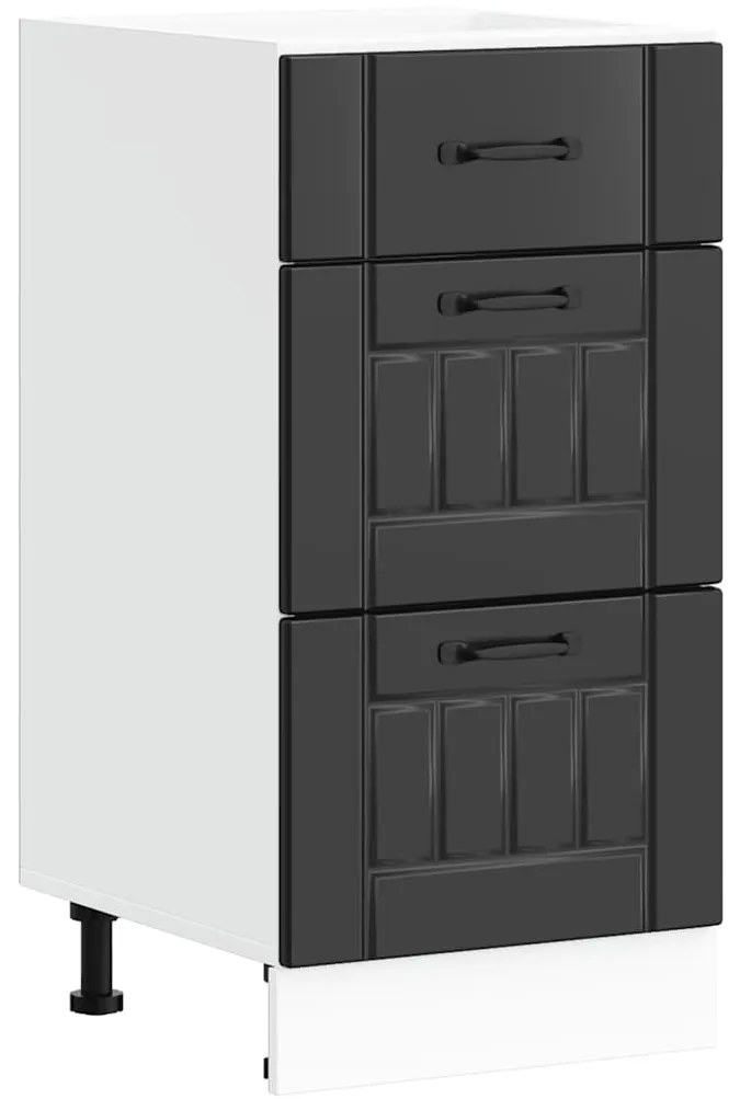 854231 vidaXL Кухненски шкаф "Lucca" Черен, инженерно дърво