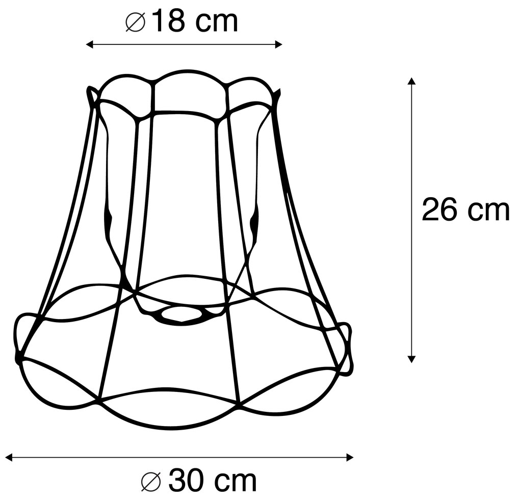 Метален абажур черен 30/26 - Granny Frame