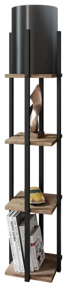 Подова лампа с рафтове NORA 1xE27/40W/230V черен/кафяв