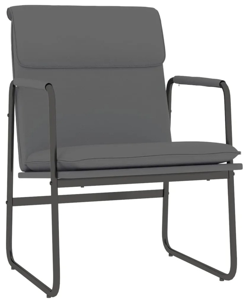 351363 vidaXL Стол шезлонг, сив, 55x64x80 см, изкуствена кожа