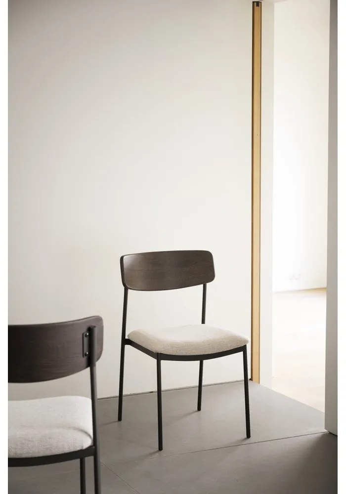 Трапезни столове в кремаво и тъмнокафяво в комплект от 2 бр. Maymont – Rowico