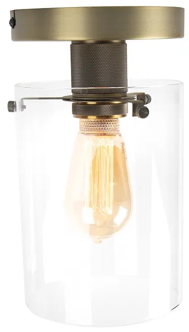 Модерен таванен аплик бронз със стъкло - Dome