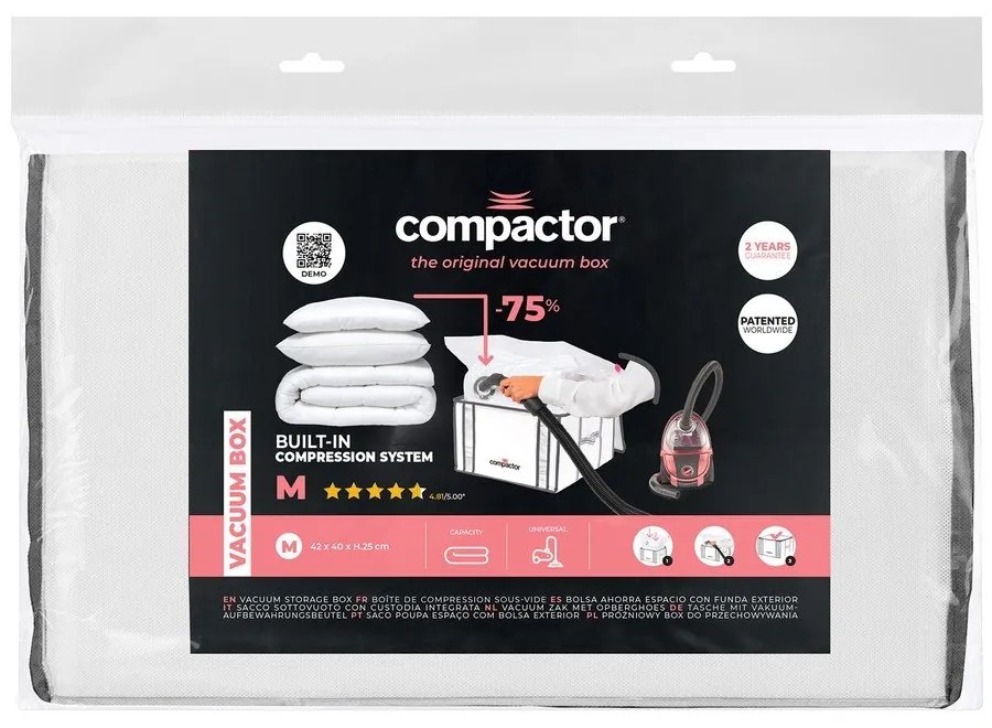 Вакуумна подсилена текстилна кутия за съхранение на дрехи 42x25x25 cm Life – Compactor