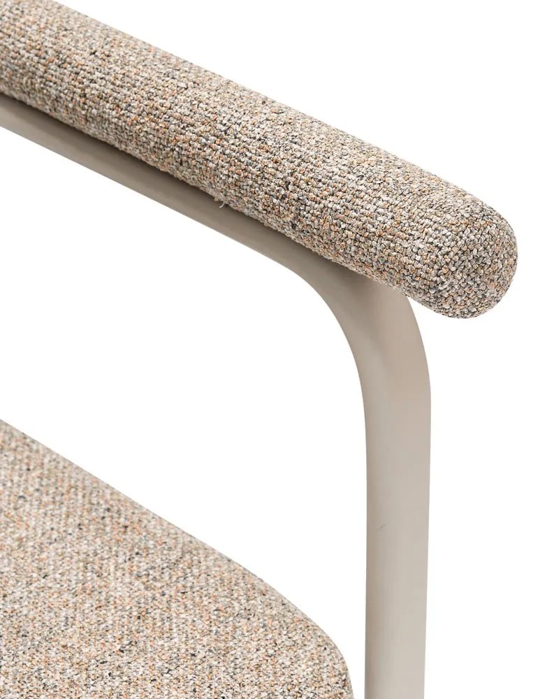 Бежови тапицирани трапезни столове в комплект с подлакътници 2 бр. Ecto – Hübsch