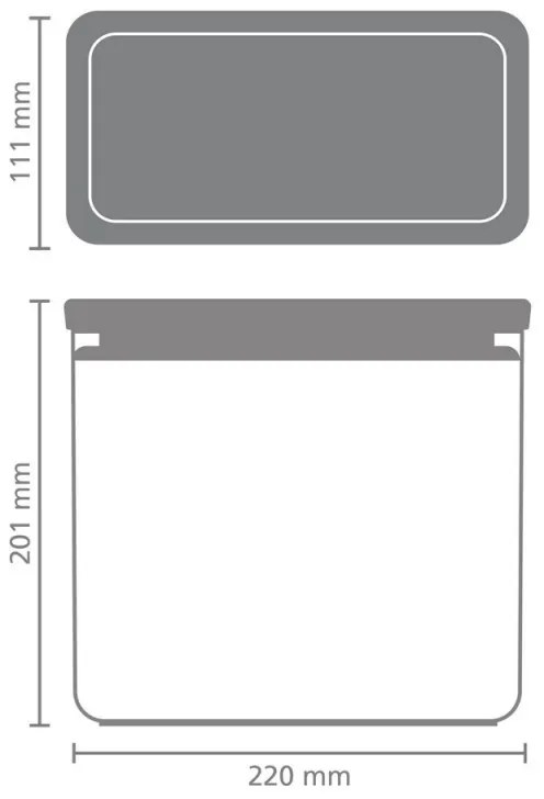 Кутия за съхранение Brabantia Tasty+ Stackable 1008876, 3.5 л, Силиконово уплътнение, Без BPA, Светлосив