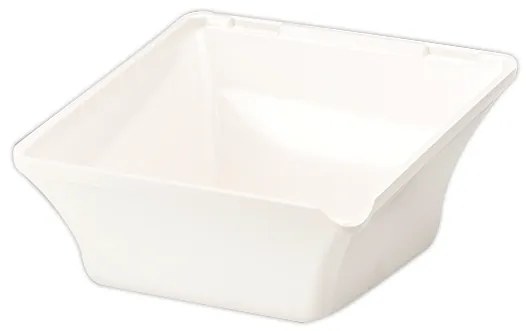 Alkan - Меламинова купа квадратна скосена бяла 22x22x8см (K-2013)