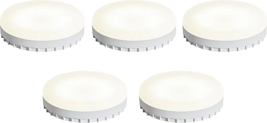 Комплект от 5 GX53 3-степенни димируеми до топло LED крушки 7W 750 lm 2700K-4000K