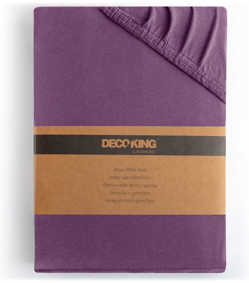 Лилав еластичен чаршаф от джърси 220x200 cm Amber – Restilo