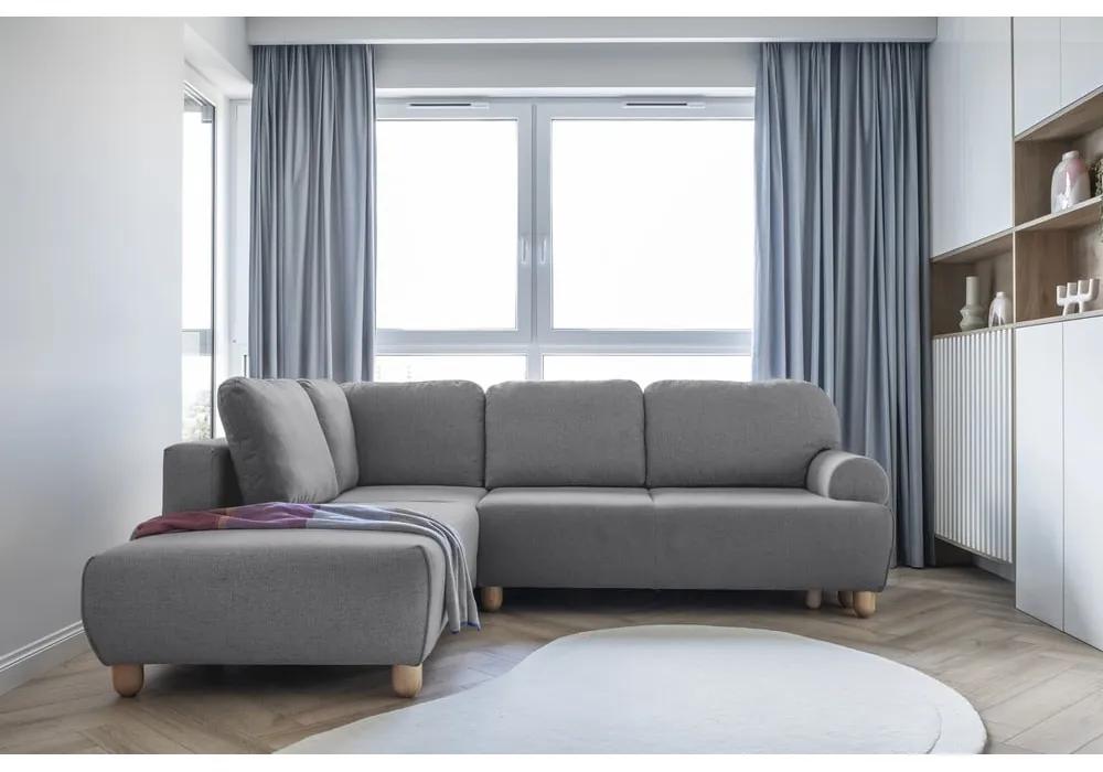 Сив ъглов разтегателен диван (ляв ъгъл) Bouncy Olli - Miuform