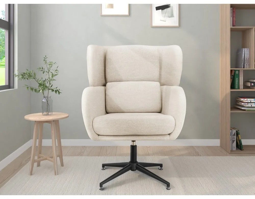 Бяло кадифено кресло Vanessa – Støraa