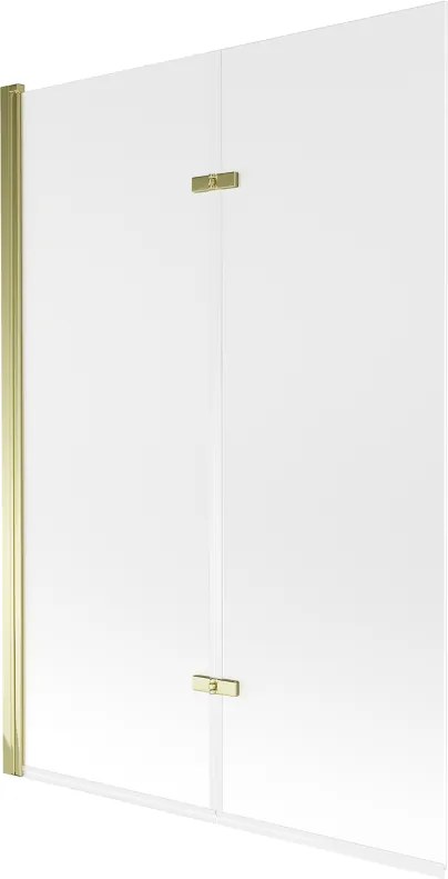 Mexen Castor двукрилен душ екран 120 x 150 см, мразовит, златист - 892-120-002-50-30