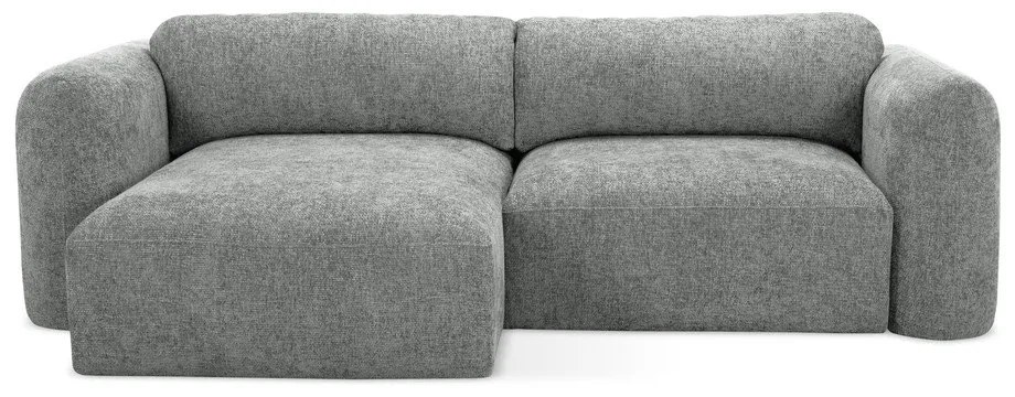 Сив шенилов разтегателен ъглов диван с място за съхранение (ляв ъгъл) Mele – Makamii