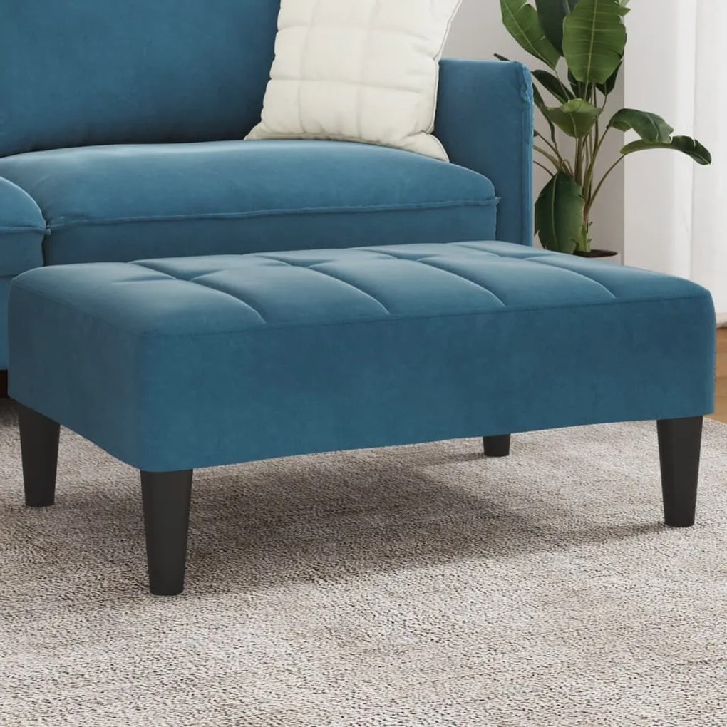 4007383 vidaXL Табуретка, синя, 77x55x31 см, кадифе