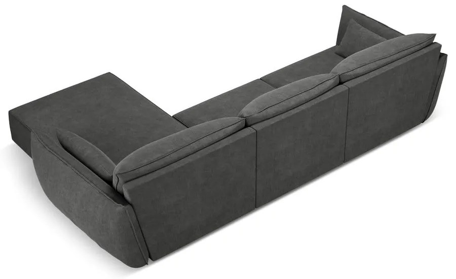 Сив ъглов диван (десен ъгъл) Vanda - Mazzini Sofas