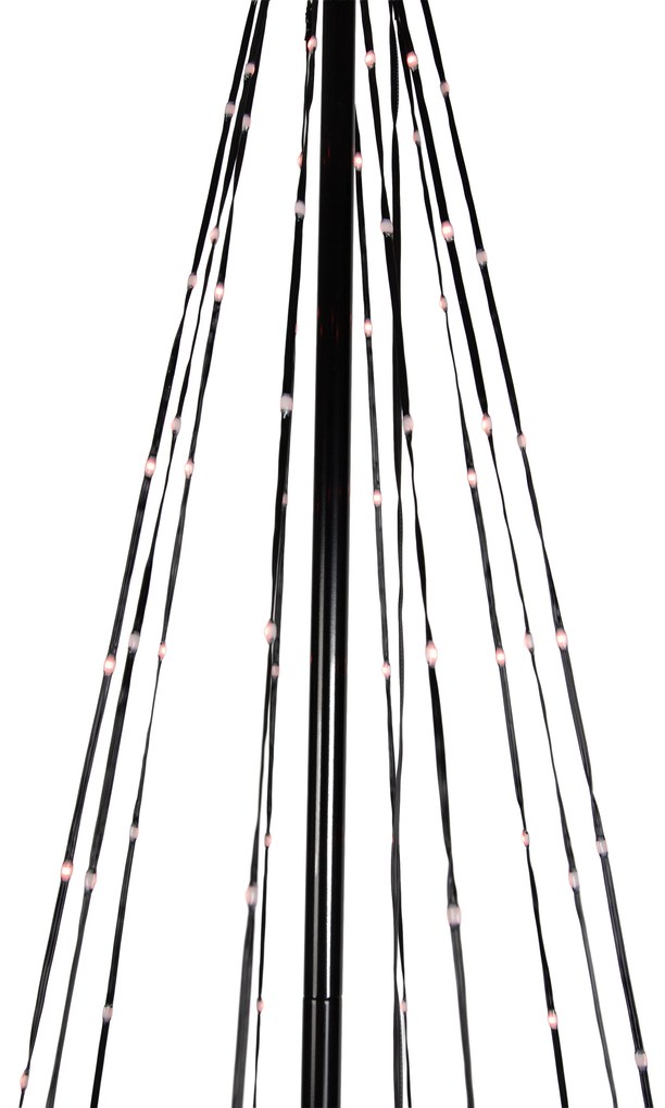 Коледна подова лампа черна 240 см вкл. LED RGB IP44 с дистанционно управление - Nagi