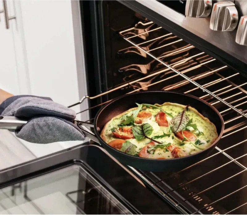 Комплект тенджери и тигани Ninja Zerostick Premium C35005DE, 9 части, Незалепваща технология, До 260C, Индукция, Черен