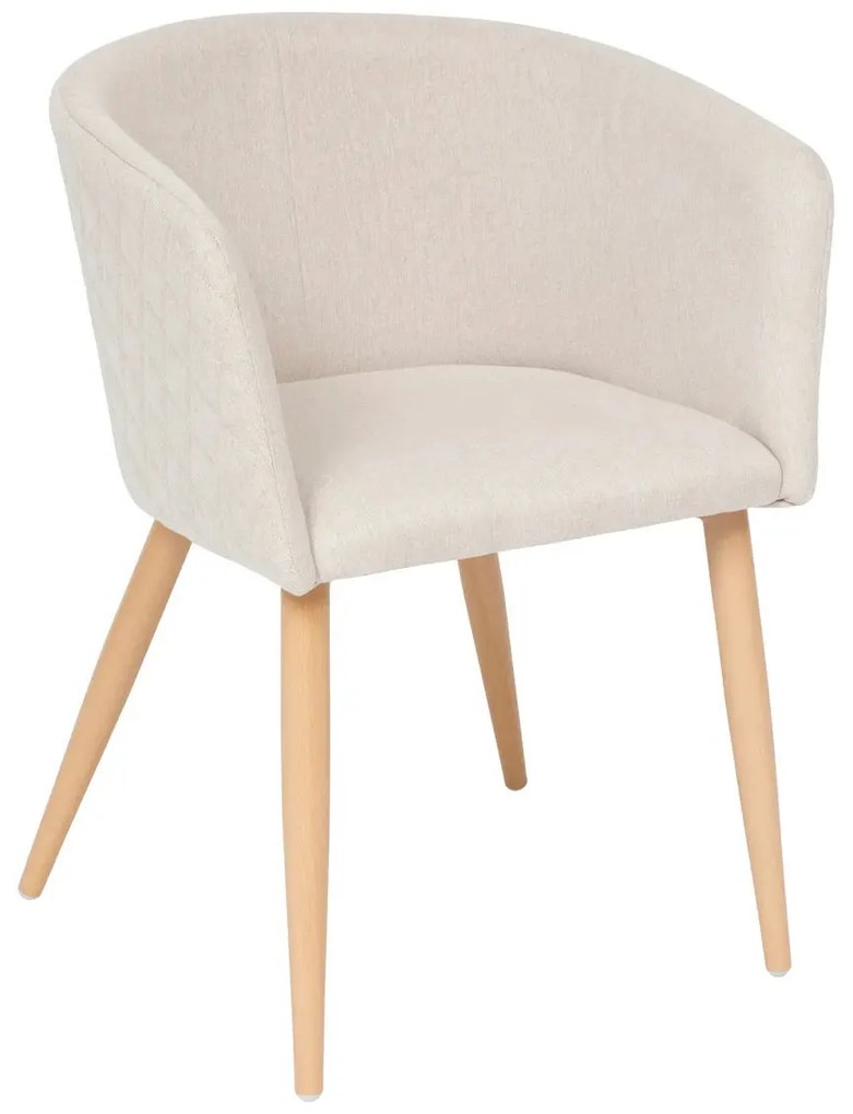 Трапезен стол atmosphera Marlo, Текстил - Слонова кост