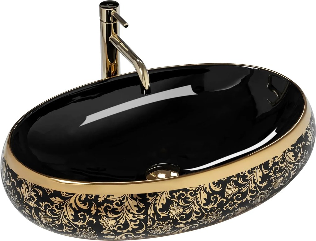 Умивалник за плот Rea Meryl Black / Gold