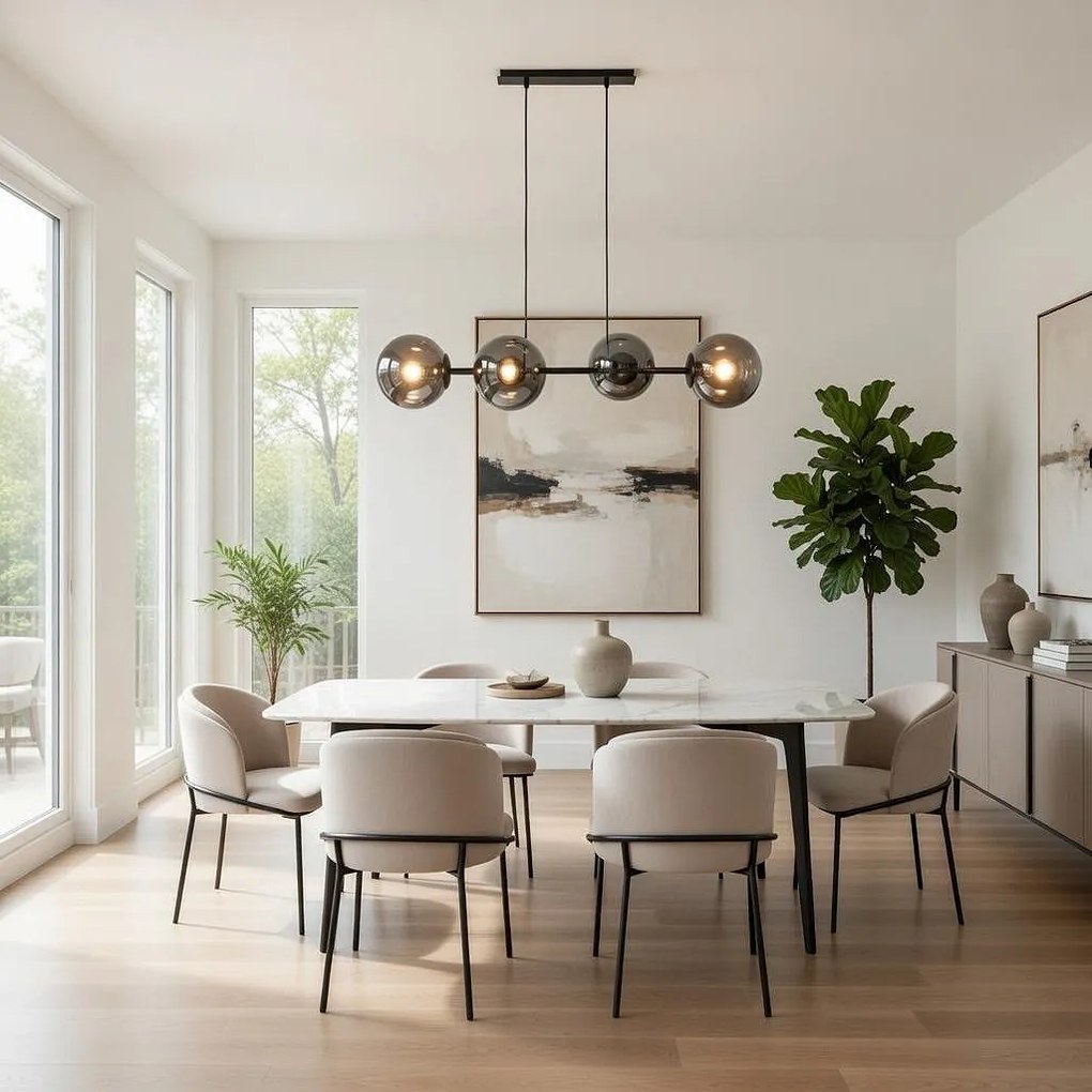 Полилей ФИОРЕ, черен/сив, 4xE27