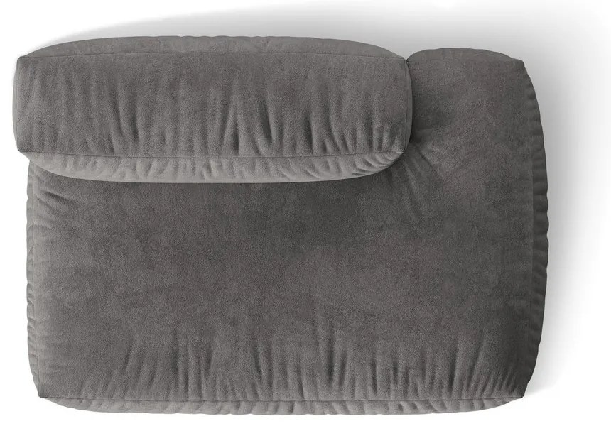 Сив кадифен модул за диван (десен ъгъл) Martina – Micadoni