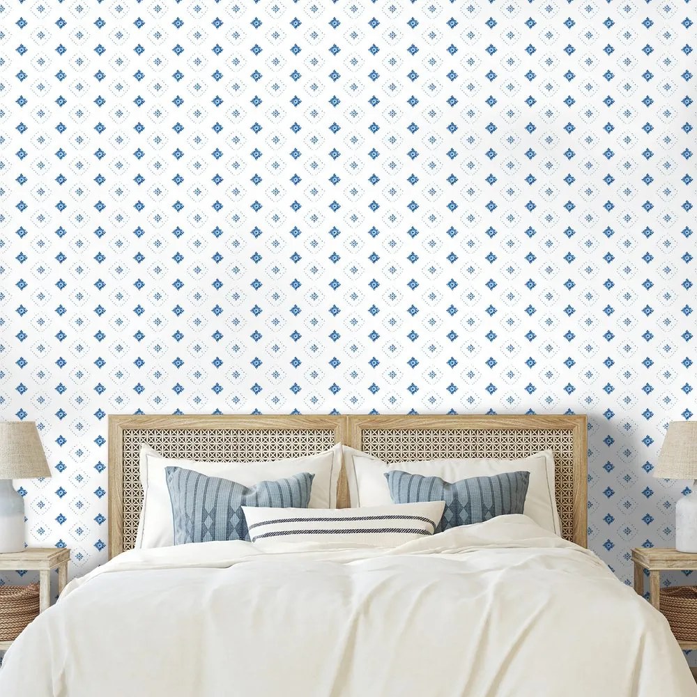 Тапет – Сини геометрични диаманти