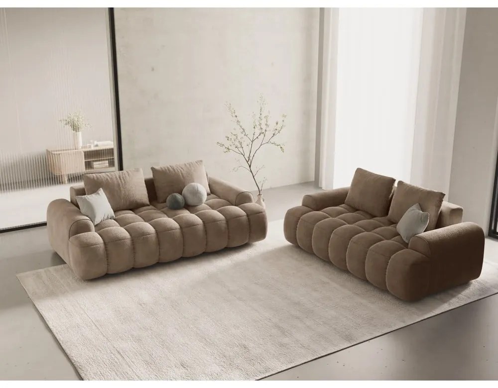 Светлокафяв кадифен диван 175 cm Linz – Cosmopolitan Design