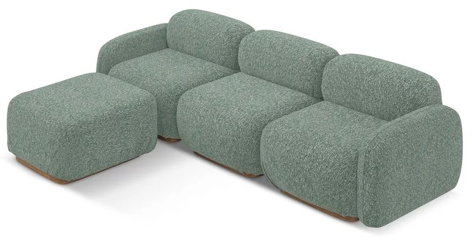 Светлозелен модулен ъглов диван (променлив) Ailani – Makamii