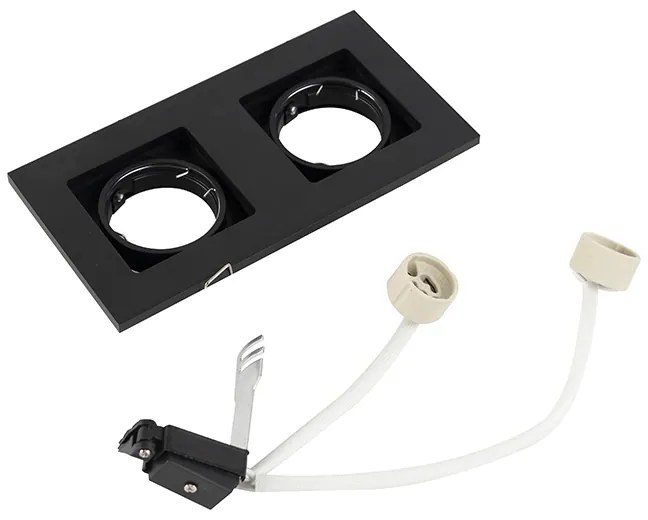 Модерен смарт вграден прожектор черен вкл. 2 Wifi GU10 - Qure