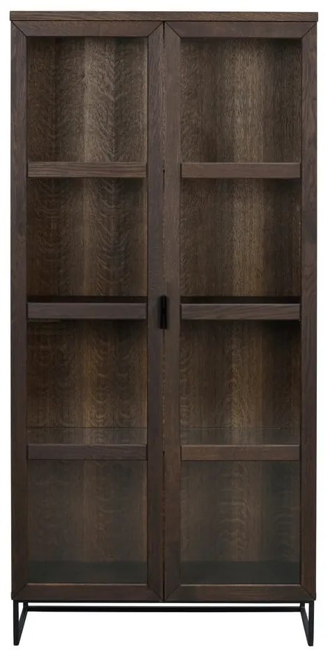 Кафява витрина от масивен дъб 95x195 cm Everett – Rowico