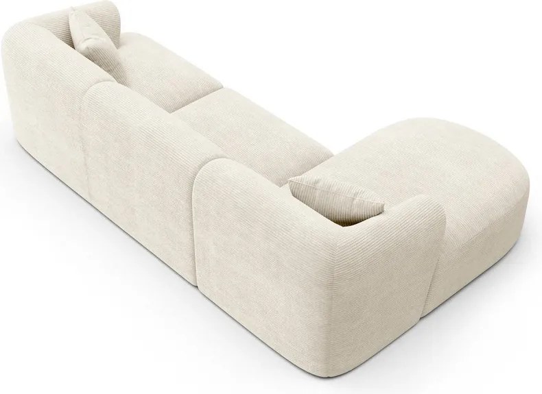 Бежов ъглов диван от рипсено кадифе (ляв ъгъл) Campi – Cosmopolitan Design