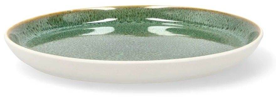 Бяла/зелена десертна глинена чиния ø 21 cm Gastro White/Green – Bitz
