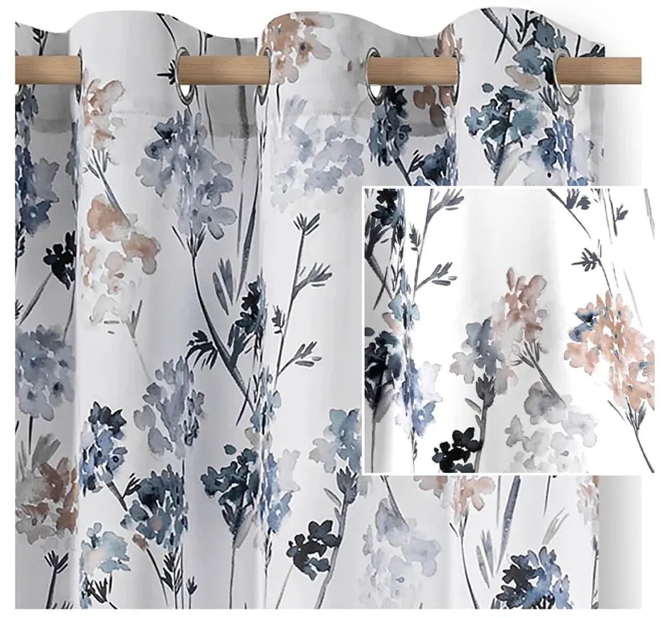 Бяло/светлосиньо dimout перде 135x250 cm Solkone – Restilo