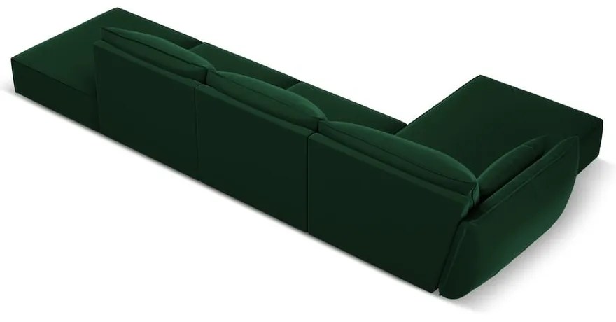 Тъмнозелен кадифен ъглов диван (ляв ъгъл) Vanda – Mazzini Sofas