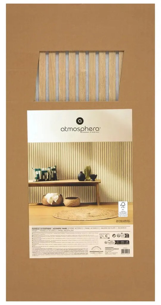 Акустичен декоративен стенен панел atmosphera Colva, MDF, 120x60 cm - Бежов