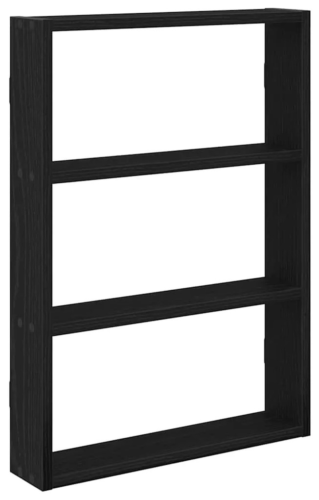 860050 vidaXL S Стенен рафт черен 43x9x60 cm Инженерна дървесина