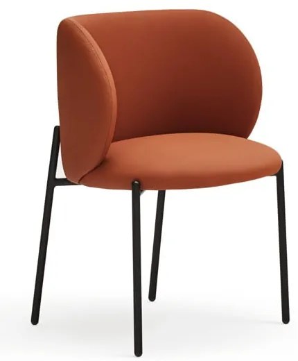 Оранжеви тапицирани трапезни столове в комплект 2 бр. Mogi – Teulat