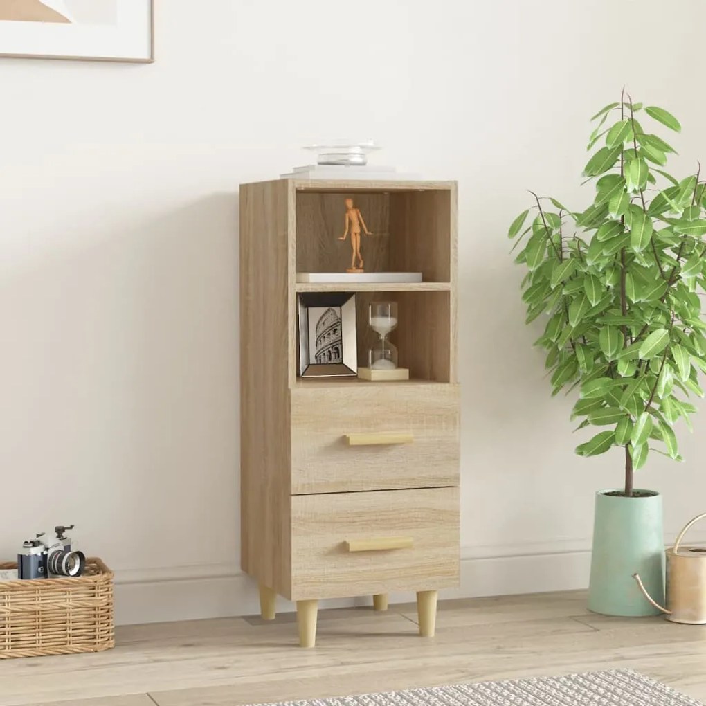 812360 vidaXL Сайдборд, дъб сонома, 34,5x34x90 см, инженерно дърво