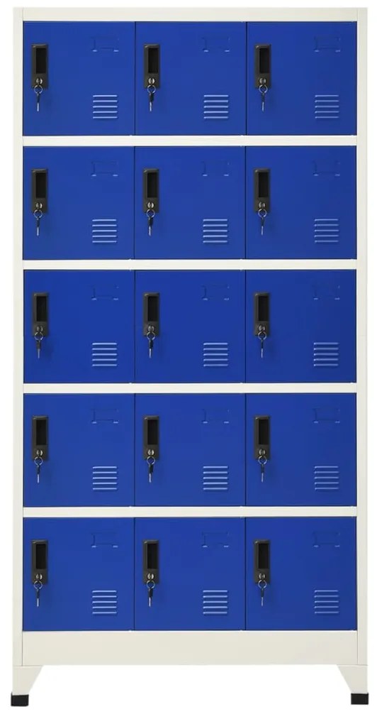 339826 vidaXL Заключващ се шкаф, сиво и синьо, 90x40x180 см, стомана