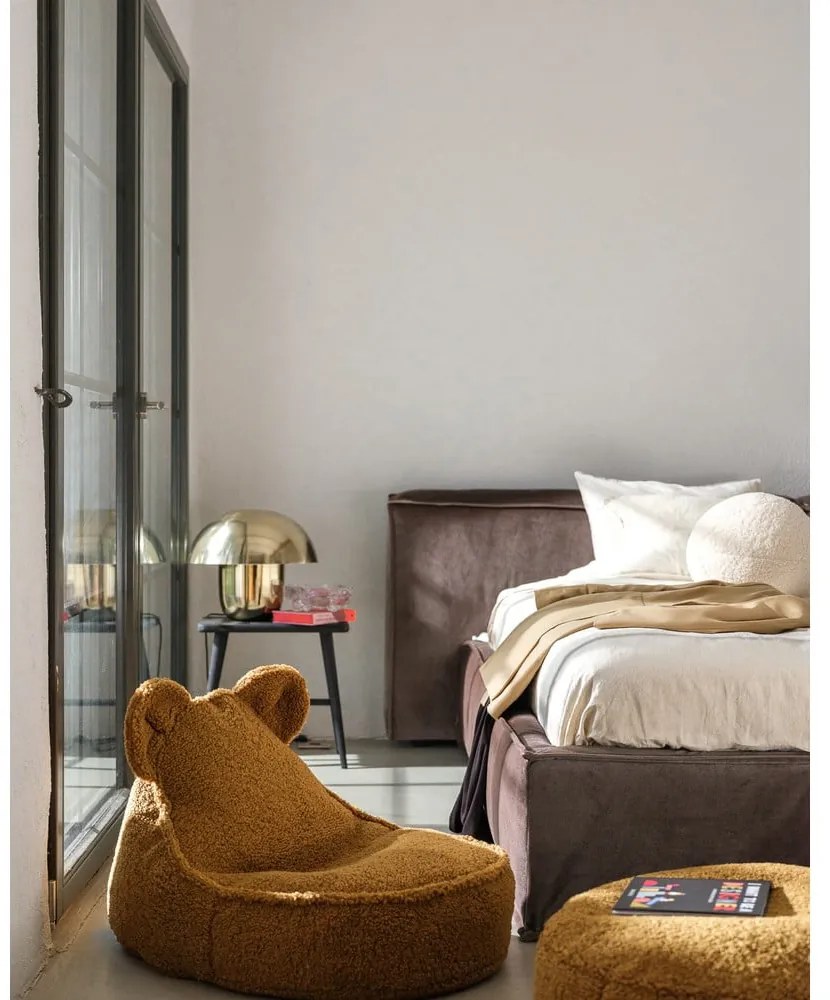 Кафяв детски пуф от букле Round – Wigiwama