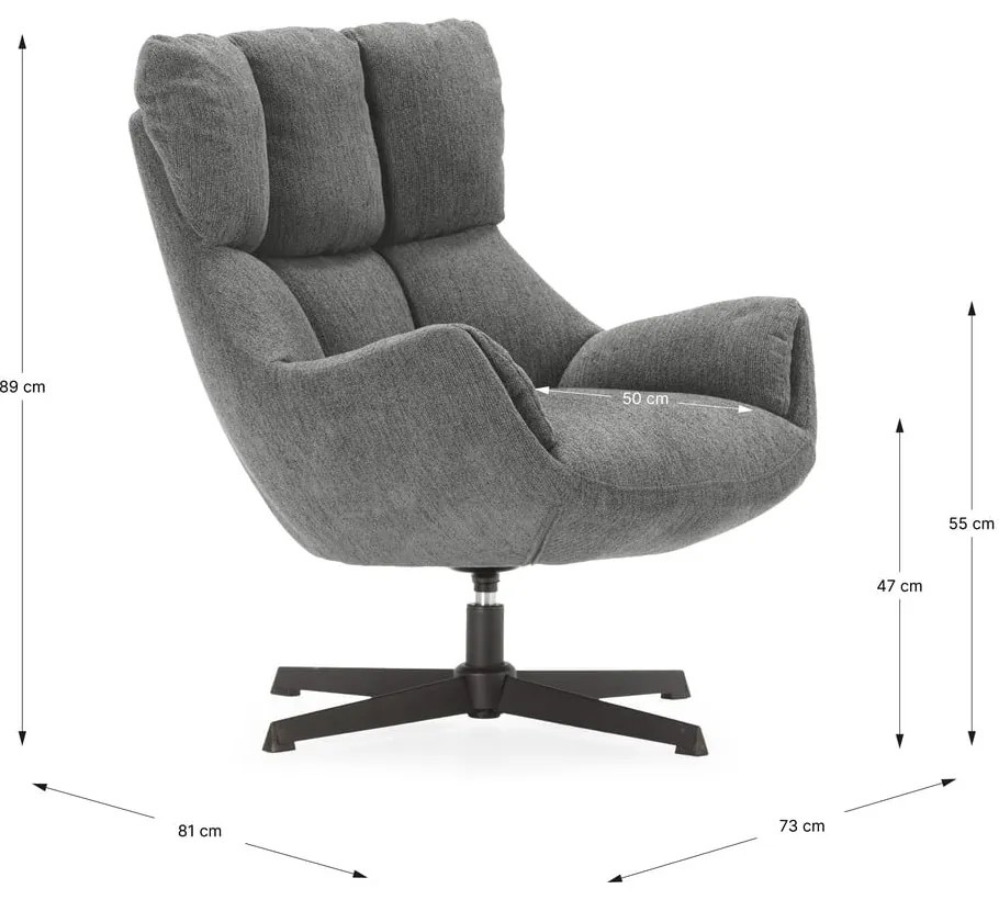 Сиво кресло Odette – Marckeric