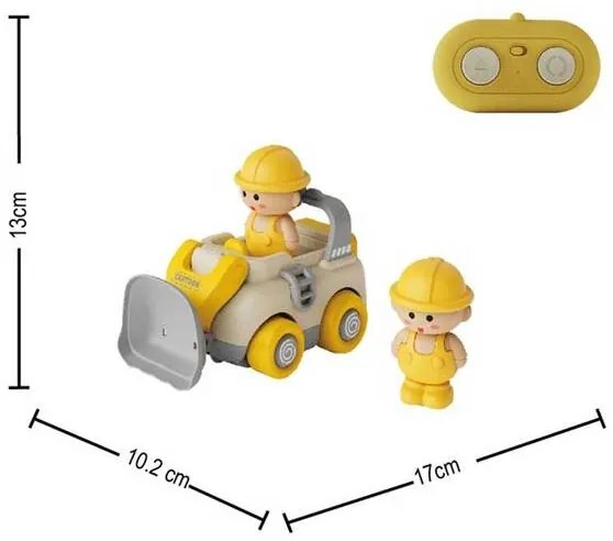 Строителни колички със звукови ефекти и дистанционно управление,жълти