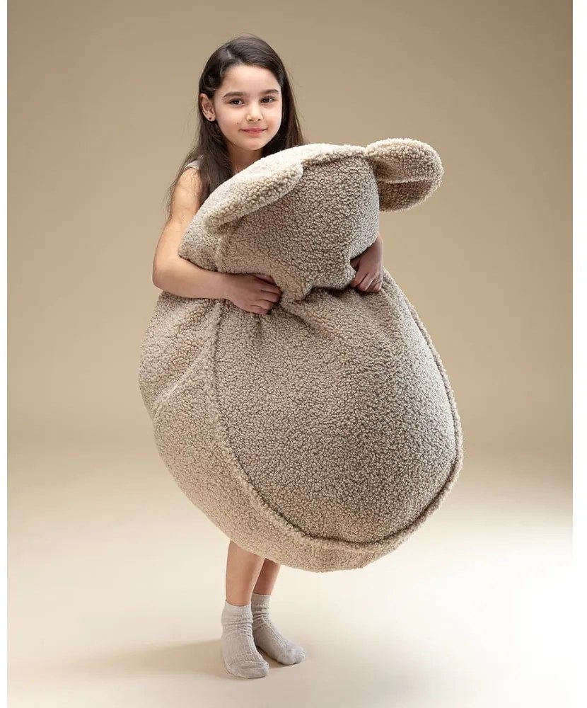 Светлокафяв детски пуф от букле Bear – Wigiwama
