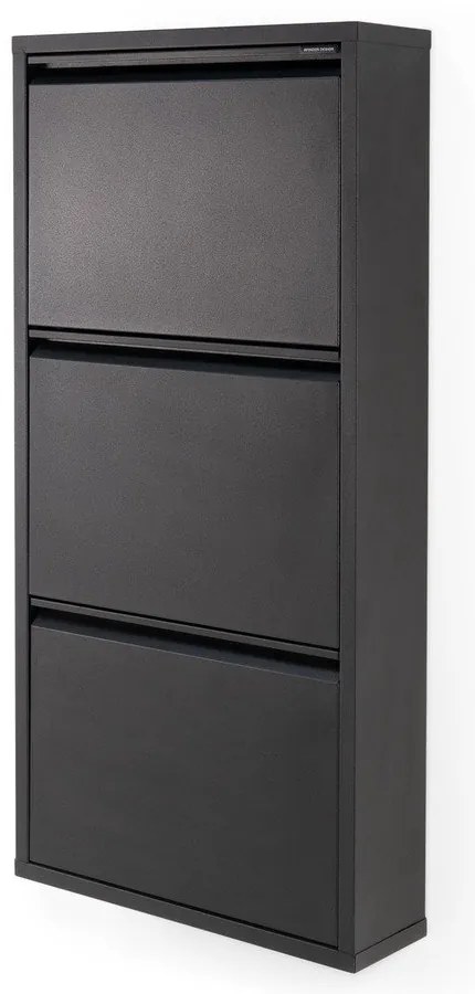 Черна метална накланяща се стойка за обувки 50x103x15 cm Billy – Spinder Design