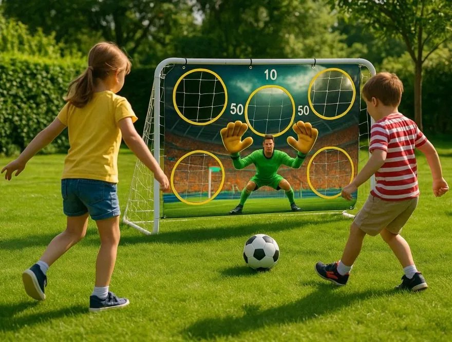 Футболна врата със стена 180x61x122 cm