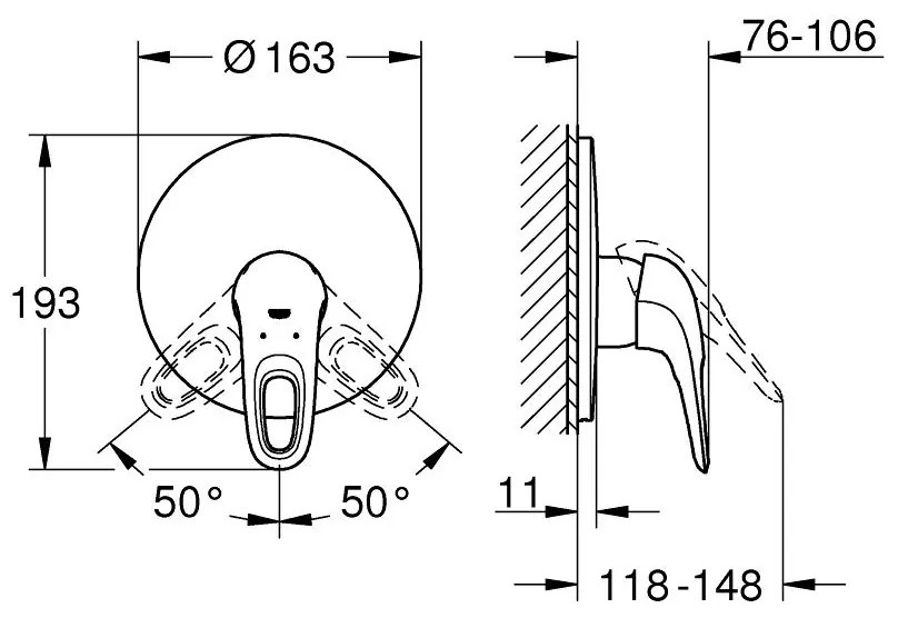 Exterior parts of Душ faucet Grohe Eurostyle New Cosmopolitan